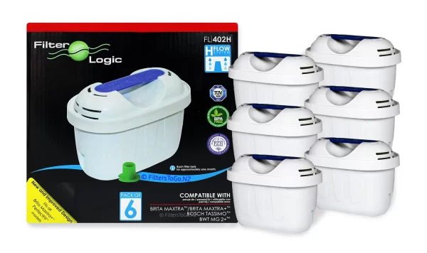 FilterLogic FL-402H-6Pack Compatible Brita Maxtra Maxtra+