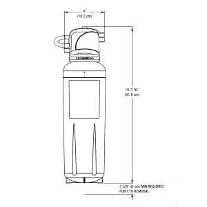 3M P165BN Water Filter Cartridge Installed Dimensions